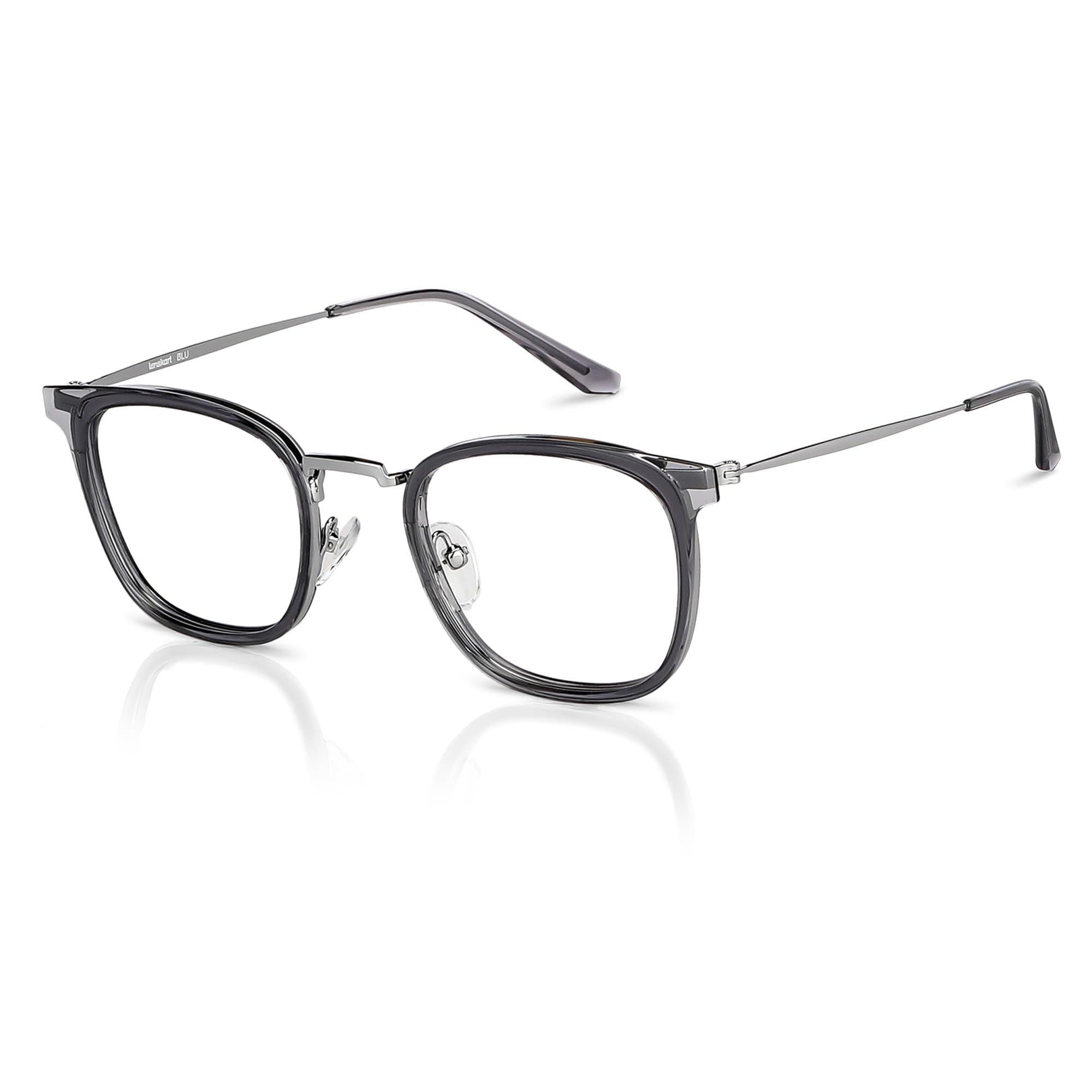 LENSKART BLU | Zero Power Blue Cut Computer Glasses | Anti Glare, Lightweight & Blocks Harmful Rays | Full Rim Square | 100% UV Protected | For Men and Women | Large | LB E13529