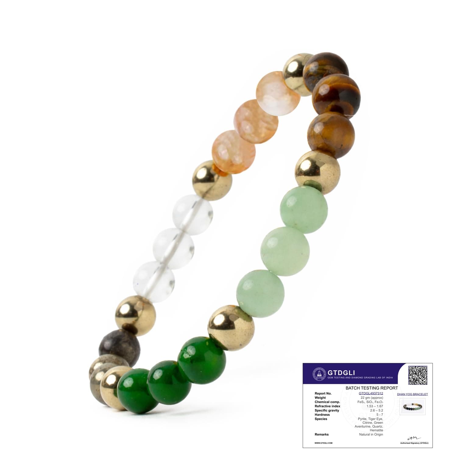 Astrotalk Dhan Yog Bracelet | Attracts Wealth & Financial Prosperity | Pyrite, Citrine, & Aventurine | Astrology Dhanyog Bracelet for Men & Women | Gift for Man & Woman