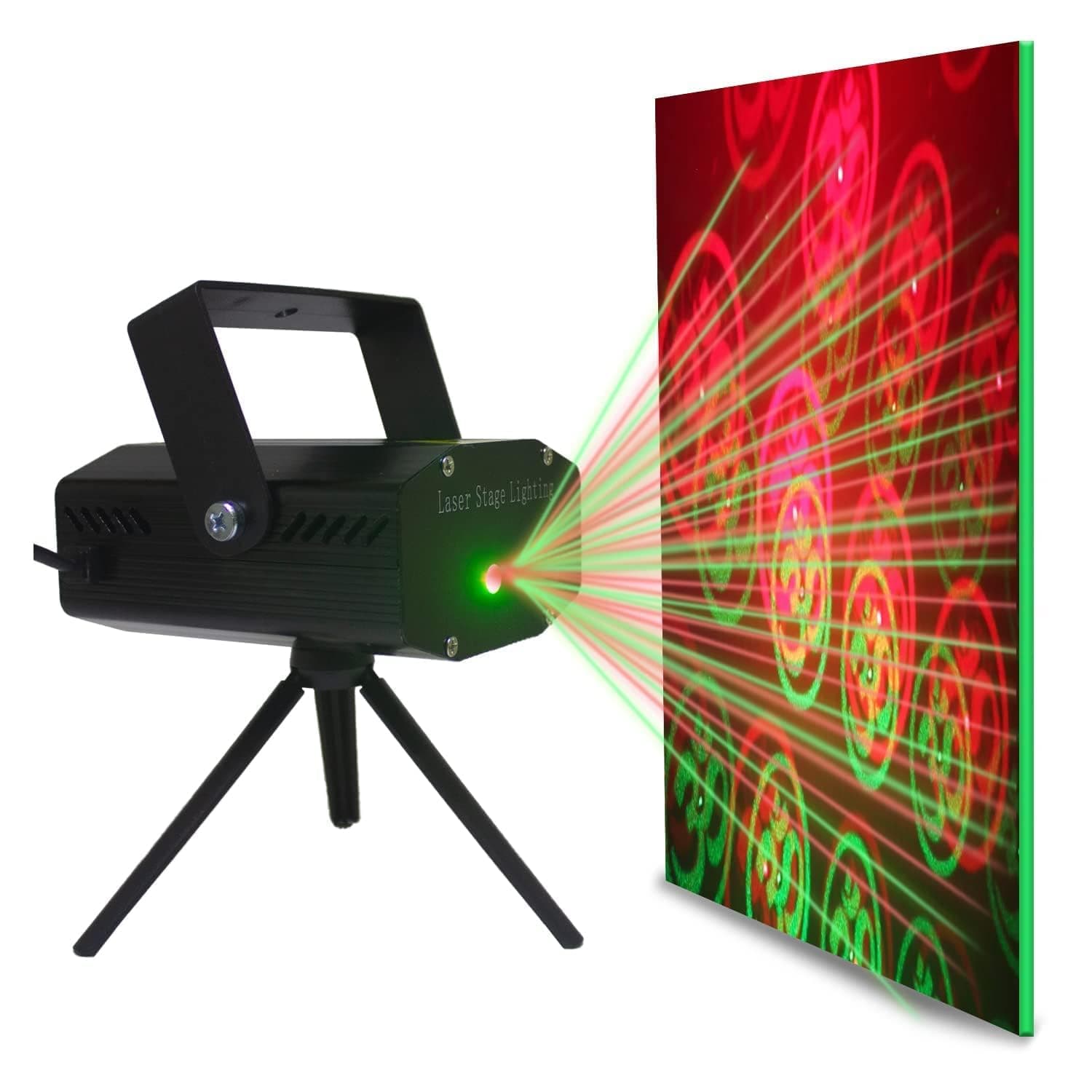 One94Store Mini Laser Projector Stage Light – 6 Design Modes, Sound Activated DJ Laser Light with Tripod Stand, Corded Electric Laser Light for Diwali, Wedding, Party & Home Decoration