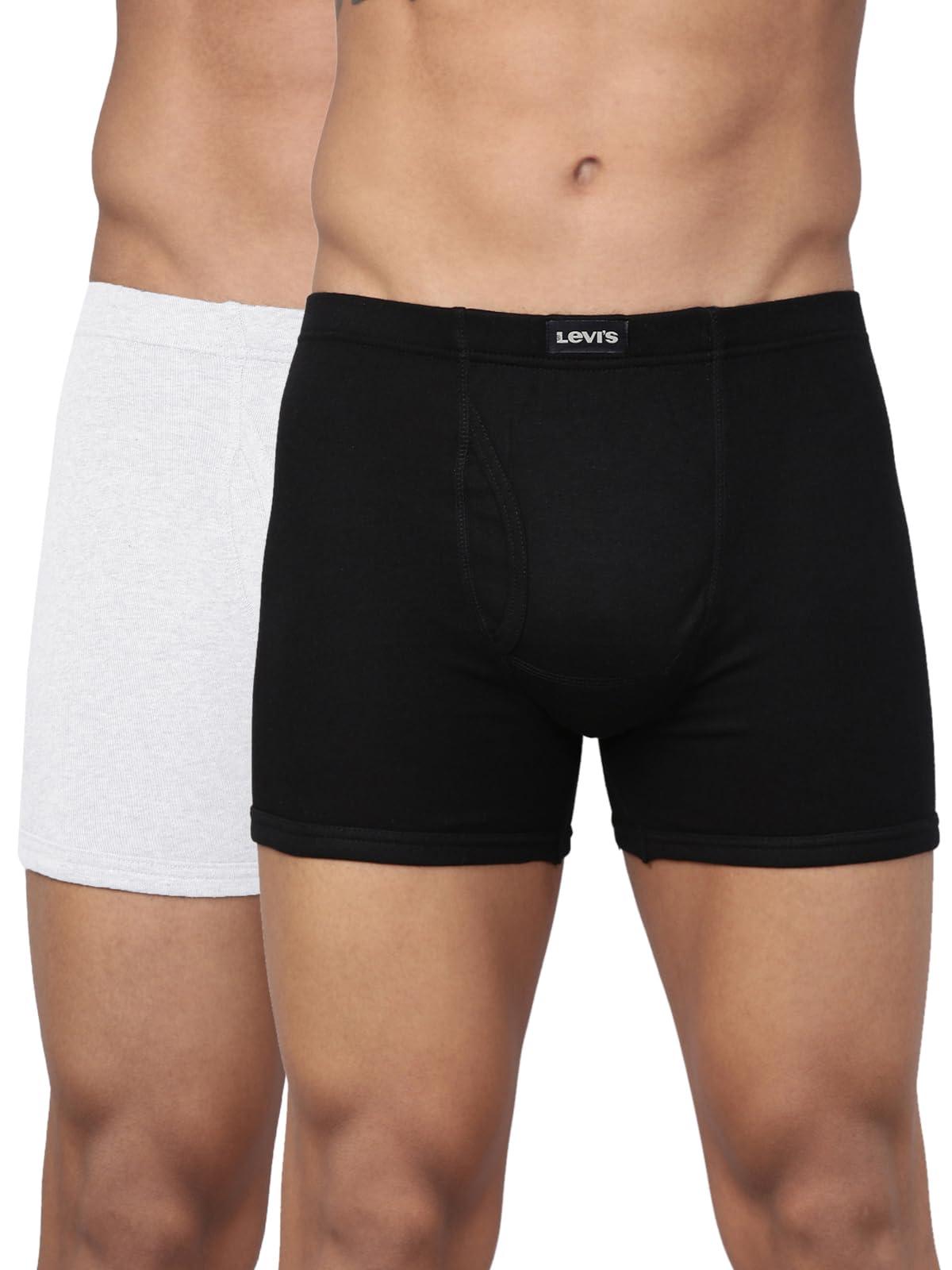 Levi's Men's Cotton Boxer Briefs (Pack of 2) (PR8299BB_White, Black_X-Large_White,Black_XL)