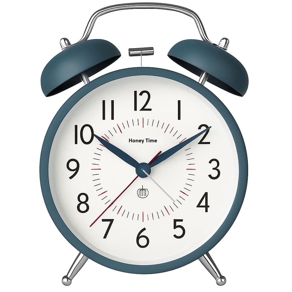 AERYS Metal 4.5-inch Analog Alarm Clock with 1Year Warranty, for Adults and Heavy Sleepers,Loud Twin Bell Table Clock with Backlight Alarm Clocks for Students Decoration Bedroom/Office(Metal Green)