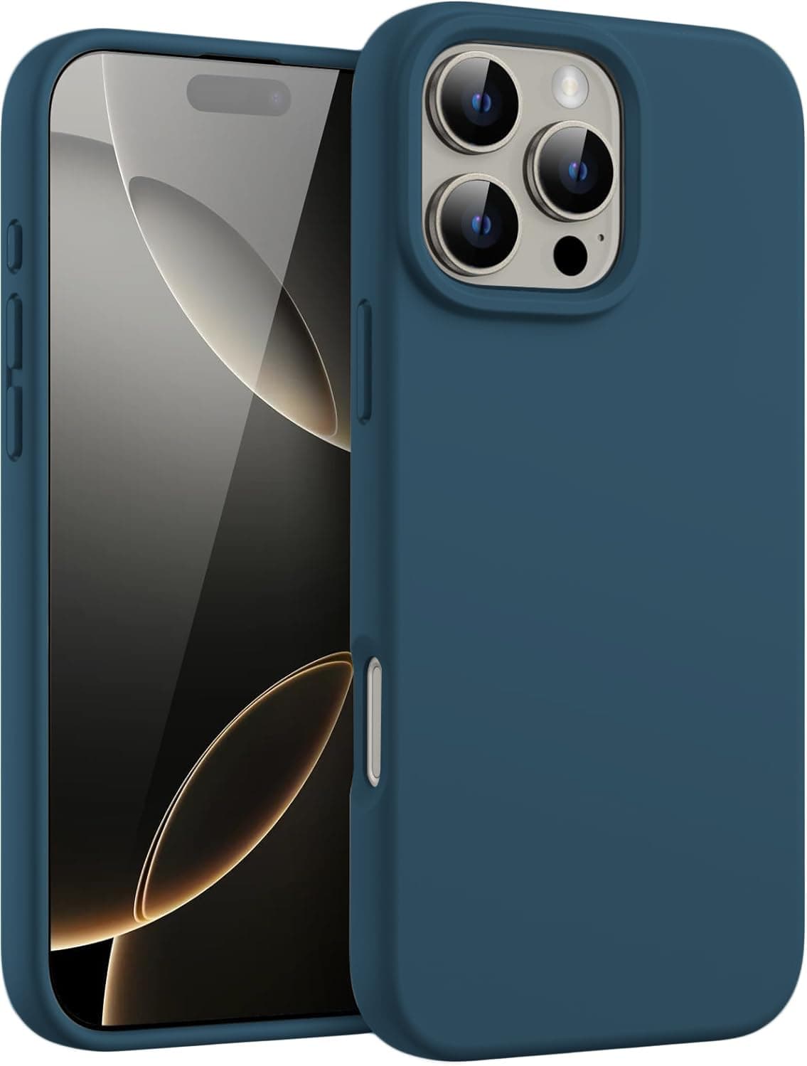DIZORO Compatible for iPhone 16 Pro Max Case 6.9, Slim Liquid Silicone 3 Layers Full Covered Soft Gel Rubber Phone Case Protective Cover 6.9 Inch (Cosmos Blue)