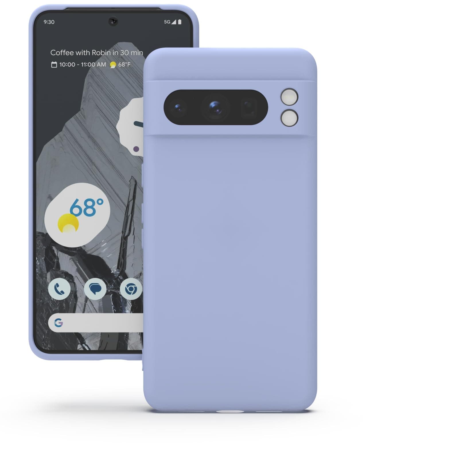 YATWIN Silicone Back Case for Google Pixel 8 Pro, Soft-Touch Phone Back Cover for Google Pixel 8 Pro - Lilac