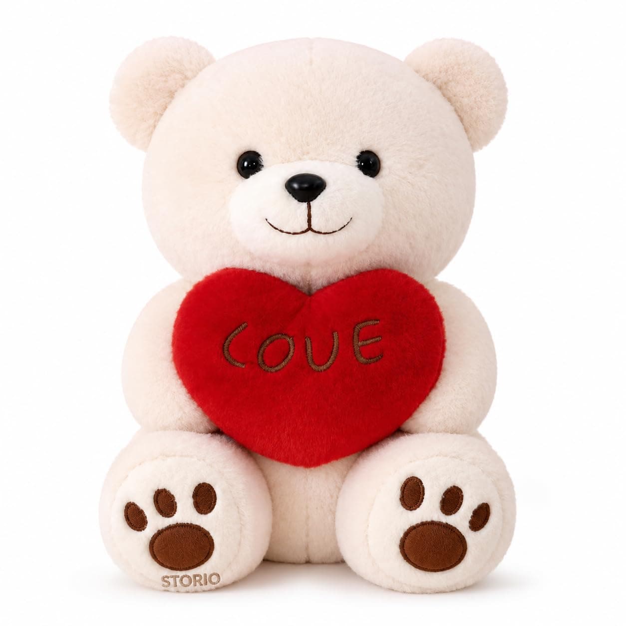 Storio Soft Plush 30 CM Beige Teddy Bear Stuffed Toy | Cute Heartbeat Teddy Bear Plush Doll | Valentine Gift, Birthday Gift Special | Soft Hug Toy for Kids, Girls & Loved Ones