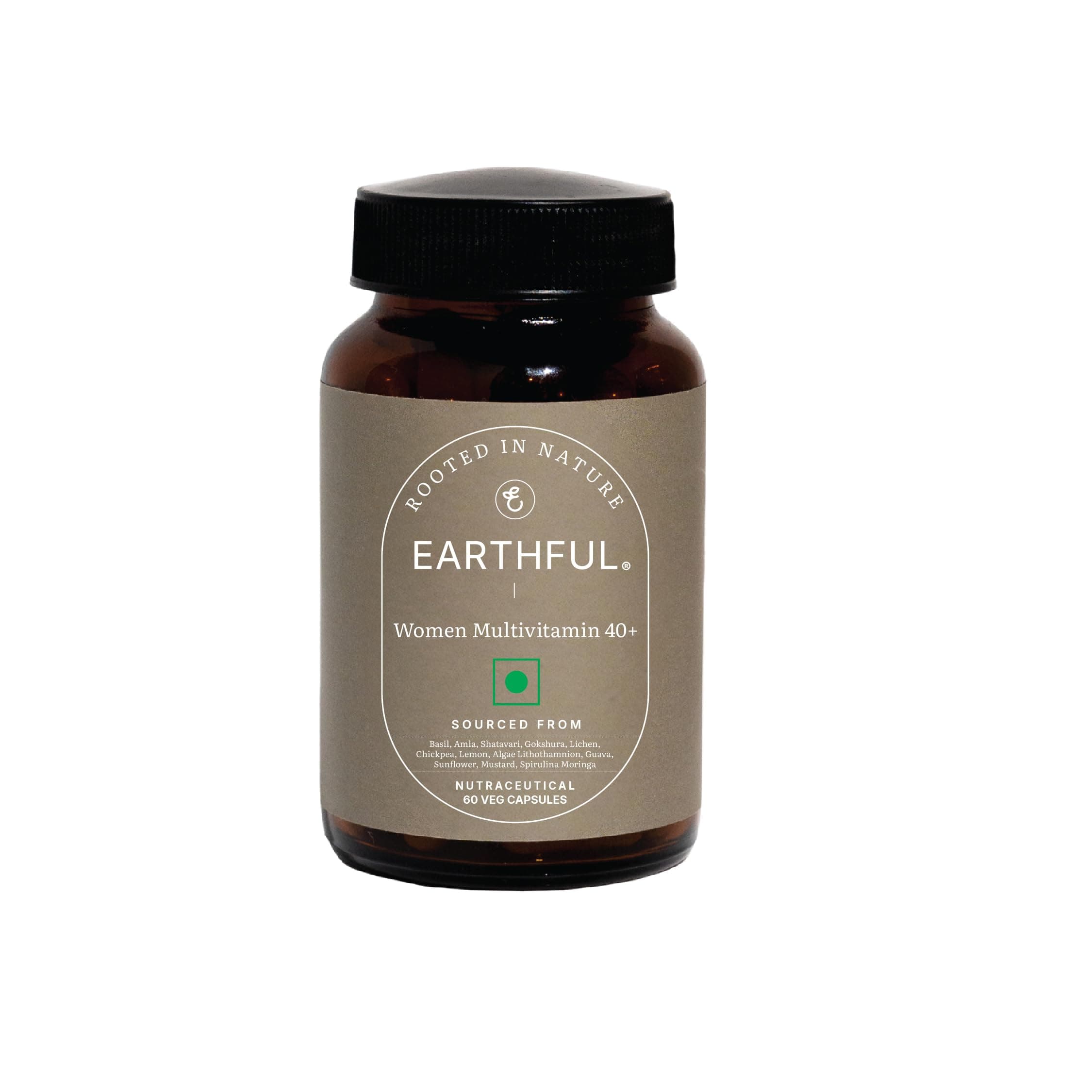 Earthful Multivitamin for Women 40+, 50+, Nearing Menopause | Improved Immunity, Hormonal Health, Skin, Hair & Bone Health | Plant Based with 12 Vital Vitamins, Herbs | 60 Capsules