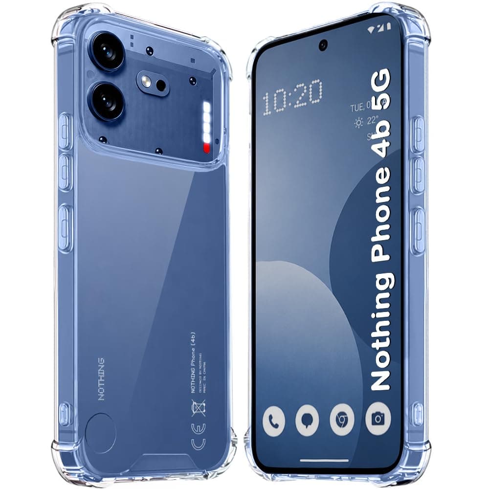 TheGiftKart Crystal Clear Back Cover Case for Nothing Phone 4b 5G | 360 Degree Protection | Shock Proof Design | Transparent Back Cover Case for Nothing Phone 4b 5G (PC & TPU, Transparent Bumper)