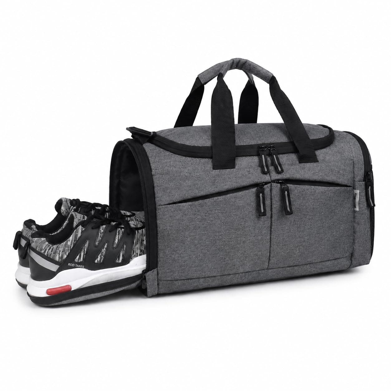 Wooum Gym Duffle Bag with Shoe Compartment for Men & Women | Travel Bag, Weekender & Sports Bag | Lightweight Small Travel Duffle Bag with Adjustable Strap | 41x26x24 cm | 1 Year Warranty