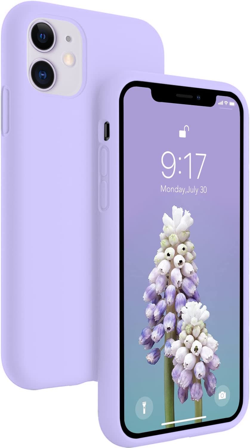 DIZORO® Microfiber Candy Case Compatible for iPhone 11 6.1 inch, Shockproof Slim Back Cover Liquid Silicone Case (Purple)