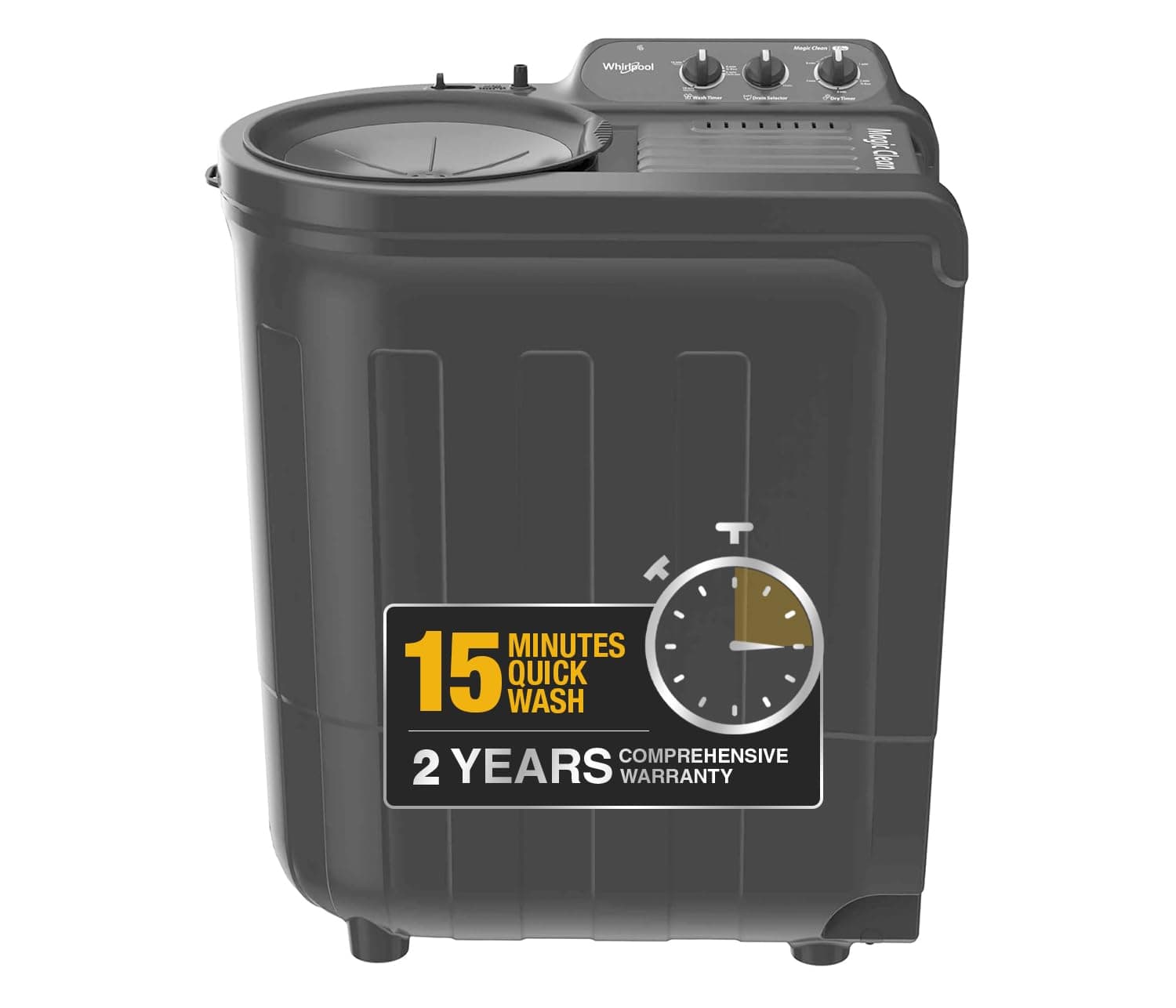 Whirlpool 7.0 Kg 5 Star MAGIC CLEAN Semi-Automatic Top Loading Washing Machine (MAGIC CLEAN RYL SRS 7.0 GREY DAZZLE (5YR), 2 Year Comprehensive Warranty, 1400 RPM Motor, 5 Year Motor Warranty)