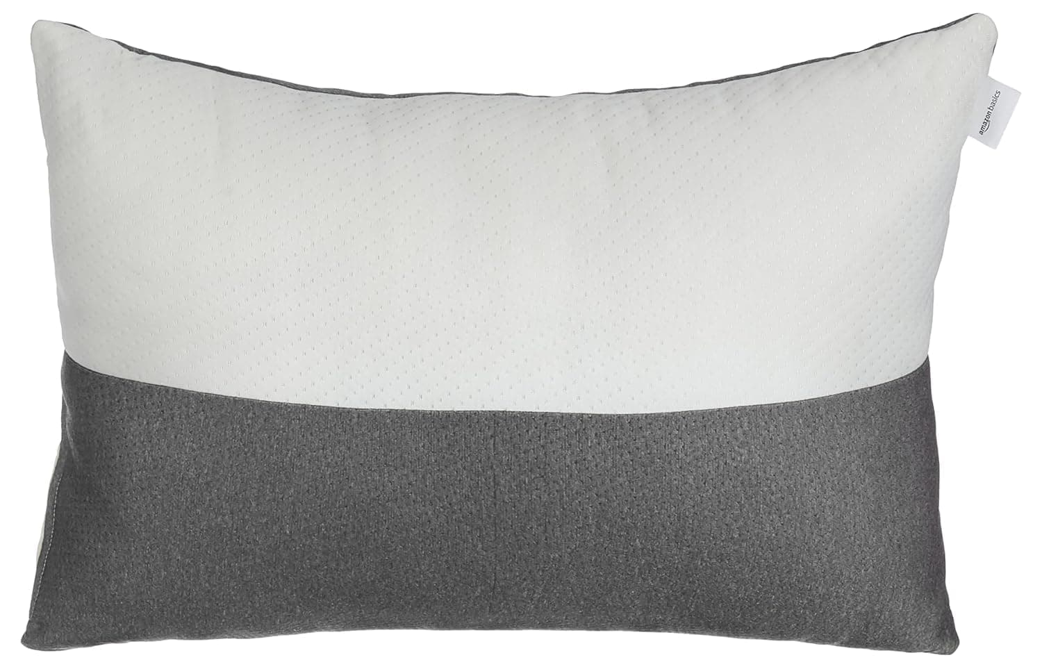 amazon basics Hollow Fiber Sleeping Pillow with Zip | Soft and Fluffy | Premium Soft Spun Polyester Outer Cover | Adjustable Height|White & Melange Grey - 27 x 16 inch (Pack of 1)