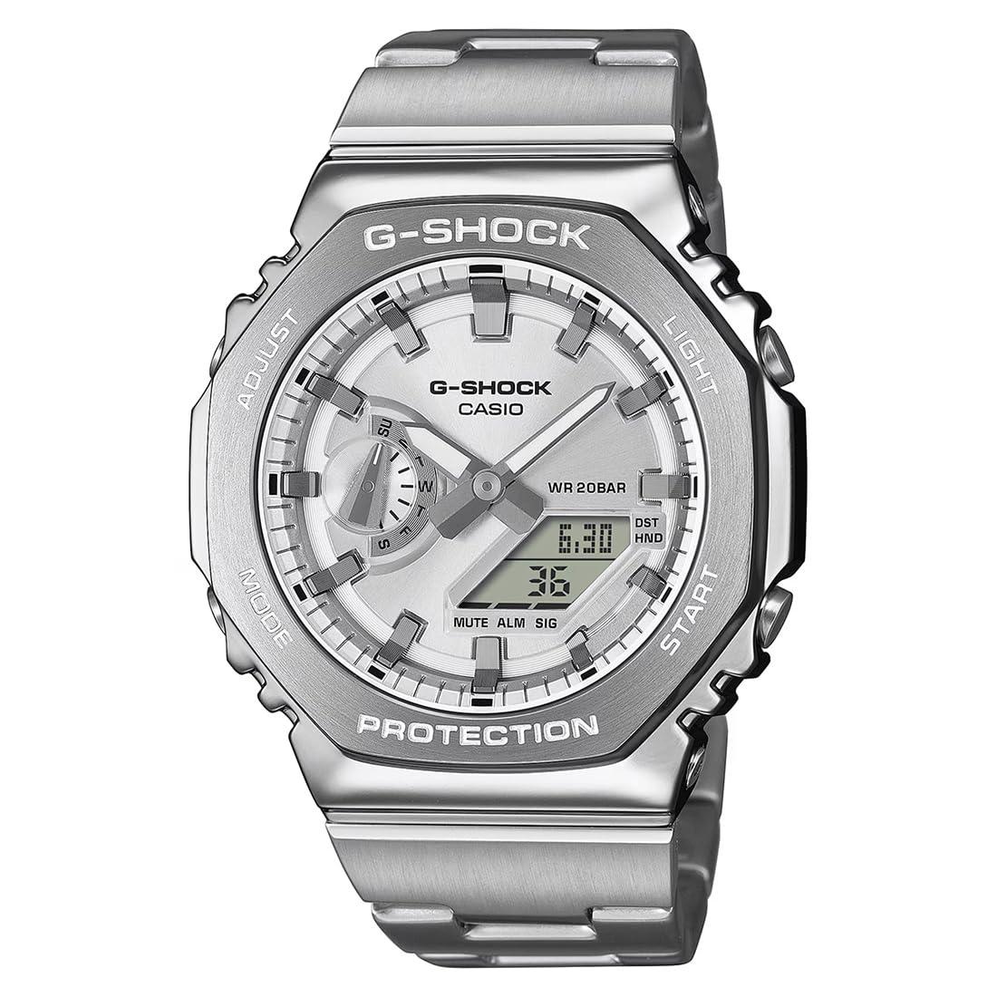 Casio G-Shock GM-2110D-7ADR Analog-Digital Silver Dial Men (G1612)