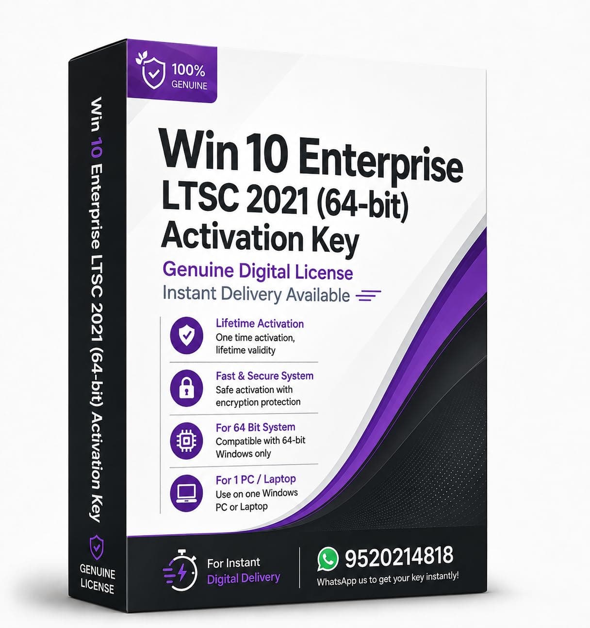 Win 10 Enterprise LTSC 2021 Professional Activation License Key 64 Bit Full Version for Desktop and Laptop