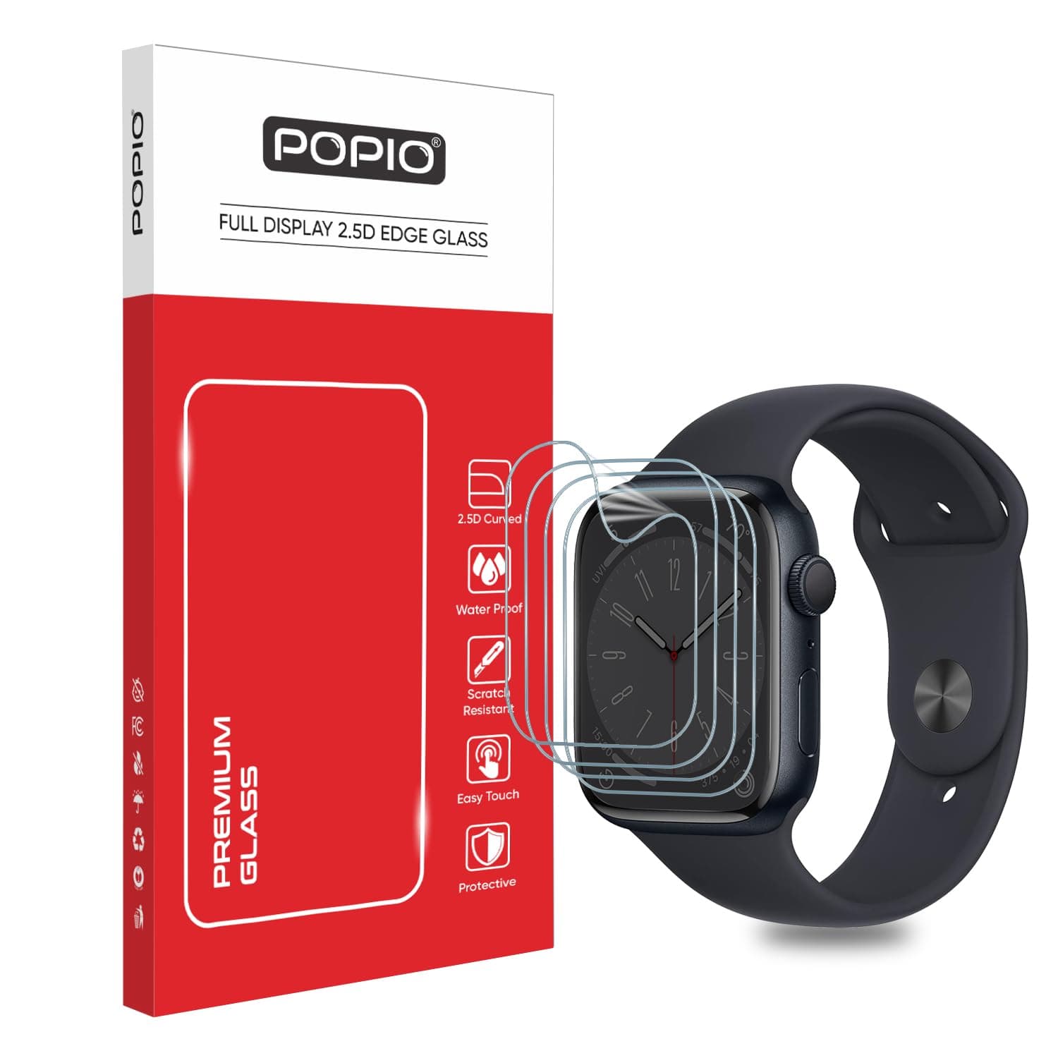 POPIO Acrylic Screen Guard Protector Compatible for Apple watch Series 10, Series 11 46mm (Transparent) with Edge to Edge Full Screen Coverage & Easy Installation Kit, Pack of 4