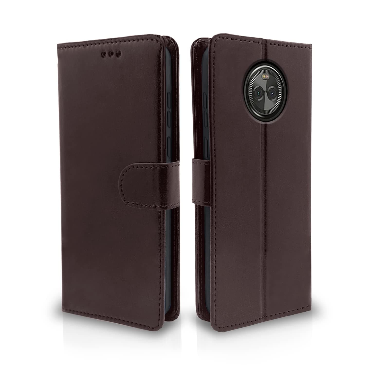 Pikkme Moto X4 Flip Cover Leather Finish | Inside TPU with Card Pockets | Wallet Stand | Complete Protection Flip Case (Coffee)