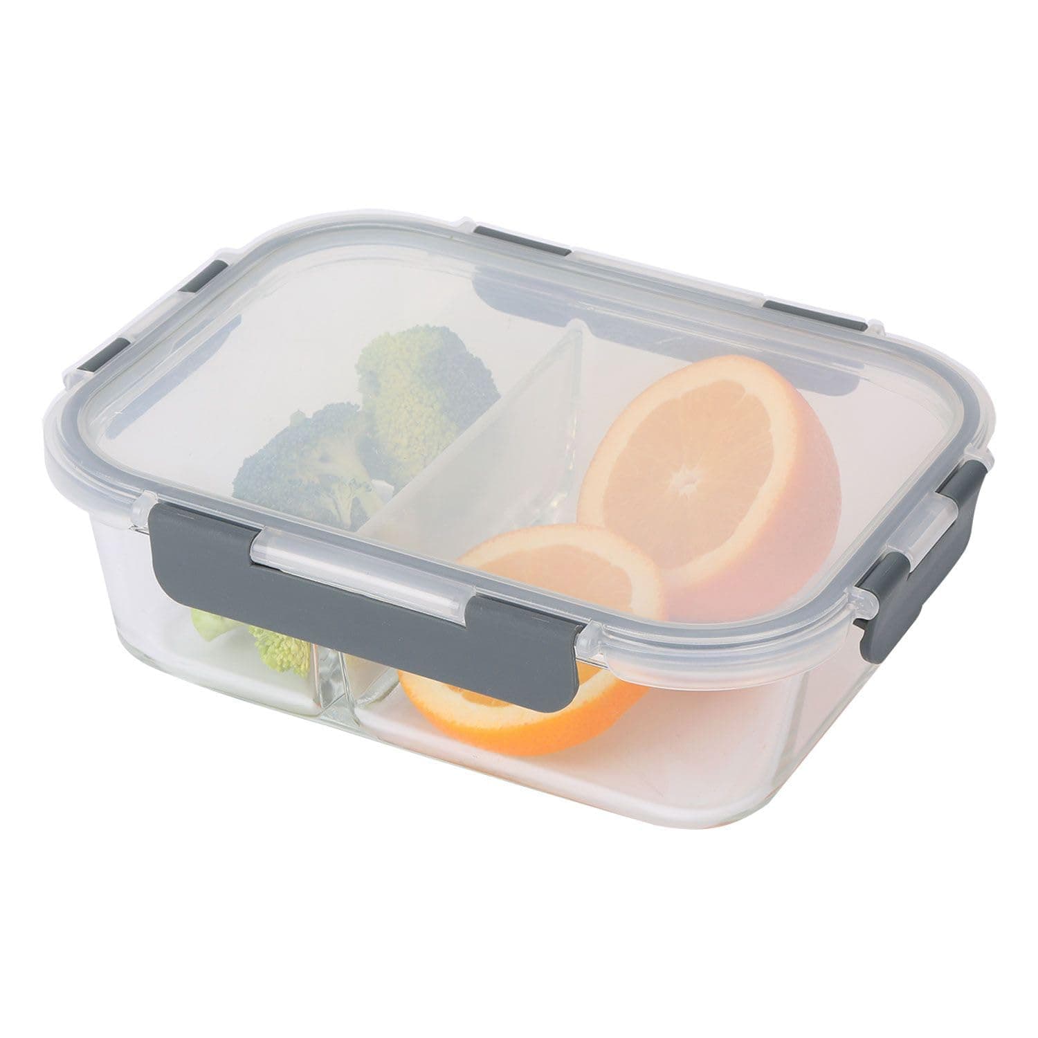 FineDine Food Storage Container - 1000ml|Air-Tight Fridge Organizer Case|Glass Box with BPA-Free Locking Lids|Microwave & Freezer Safe|Leak Proof Food Storage Meal Prep Containers-Rectangular