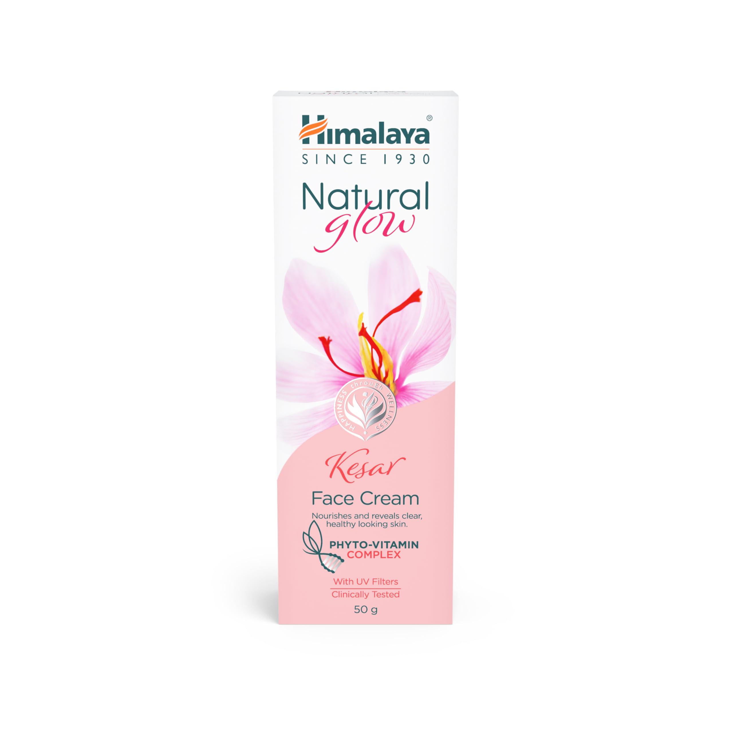 Himalaya Natural Glow Kesar Face Cream | Even-Toned Radiant Skin with Natural Glow | with Kesar Niacinamide & Vitamin E | Phyto-Vitamin Complex | Non-Greasy | Paraben-Free | 50g