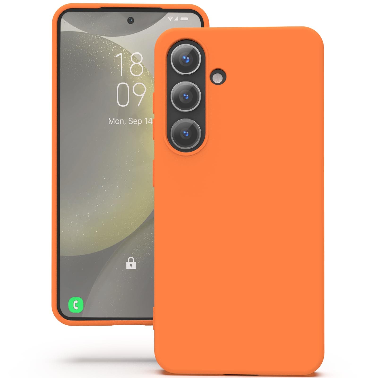 YATWIN Silicone Back Case for Samsung Galaxy S24 Plus, Soft-Touch Phone Back Cover for Samsung Galaxy S24 Plus - Orange