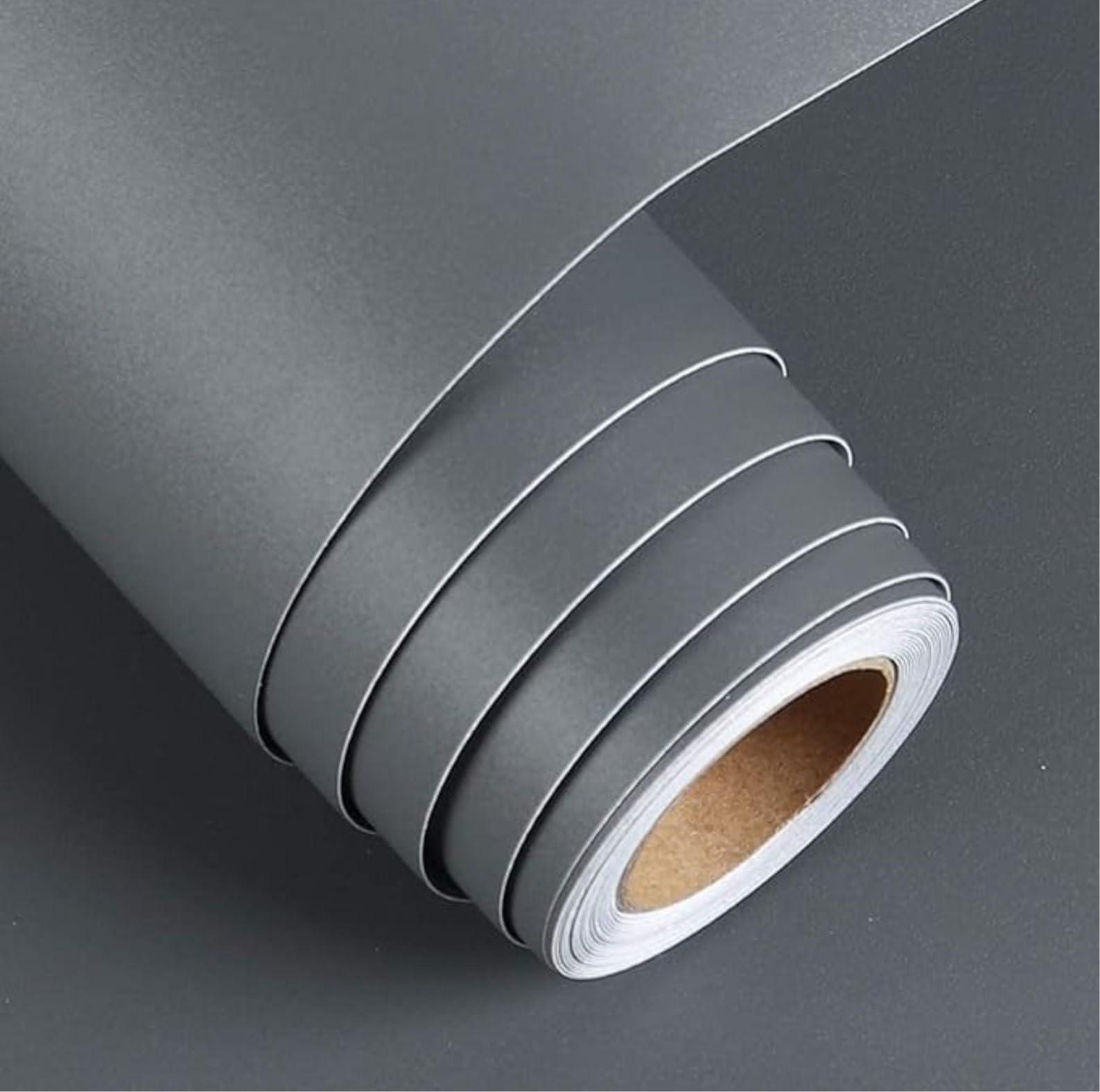 WALLMATE Self Adhesive Wallpaper Peel & Stick Cabinets Home Kitchen Wallpaper(24x50 Inch,Dark Grey Matte)
