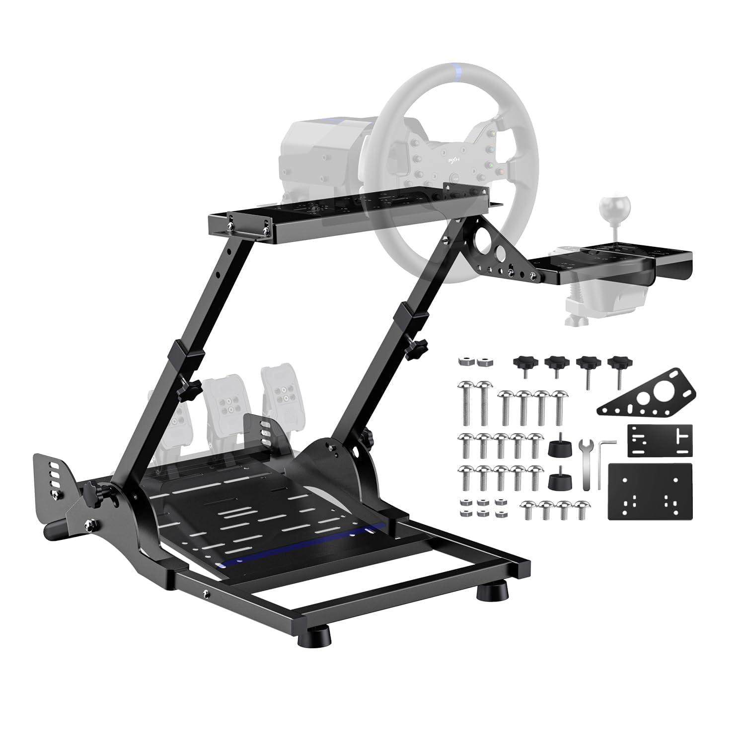 PXN A10 PC Racing Wheel Stand - Simulator Cockpit Wheel Stand Racing Steering Shifter Mount fit for V9 V9 GEN2 V10 V99 V12 Lite G29 G920 G923 R3 R5 (Gaming Wheel, Pedals & Shifters Not Included)