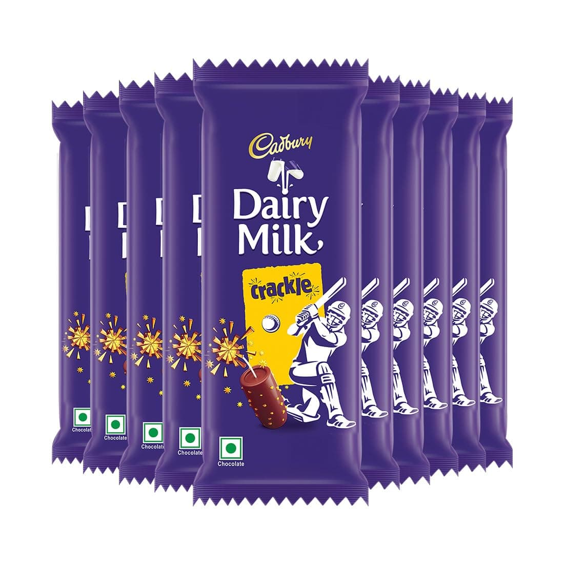 Cadbury Dairy Milk Crackle Chocolate Bar, 36 g (Pack of 10)