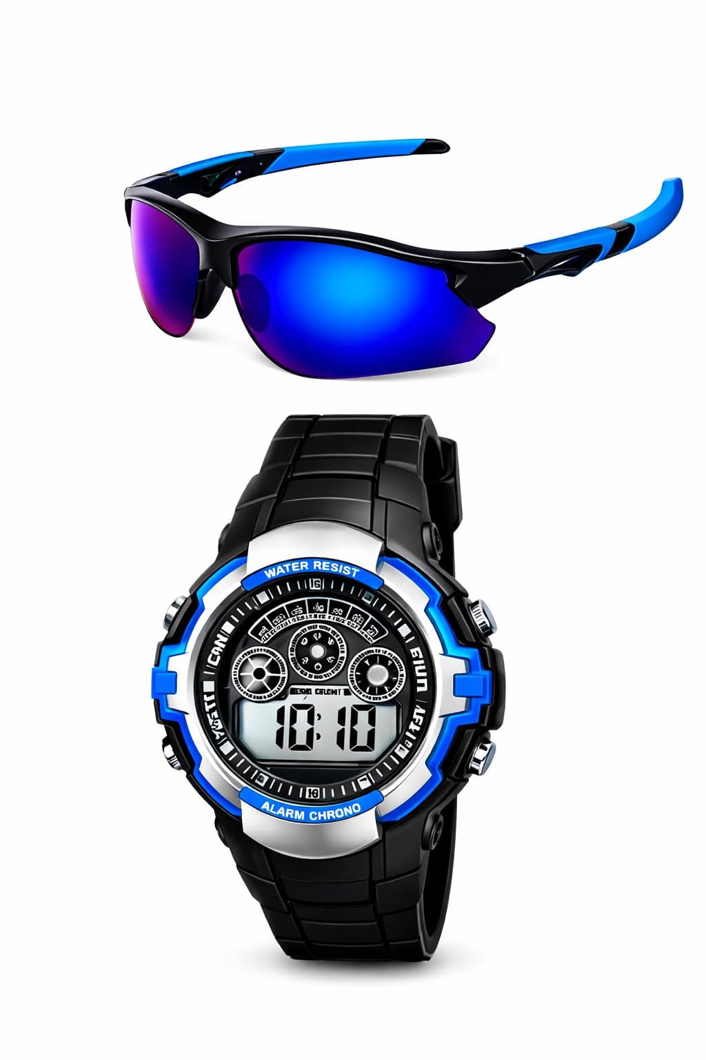 ALNA-TURA Stylish Digital LED Watch and Sunglasses,Combo Gifts for Kids Boys and Girls,UV Protection Sports Cooling Glasses Shade with Wrist Watch,Birthday Return Gift for Kids (Age 3 to 12)