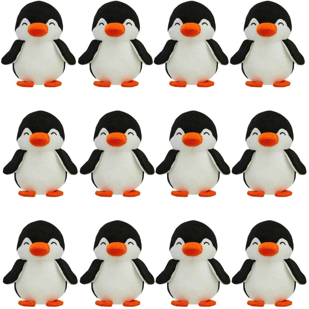 Storio Birthday Party Return Gift Pack of 12 Penguin Plush Toys | Kanjak Gift for Girls Pack of 12 | Kanya Pujan Gifts Set of 12 | Navratri Gifts for Kanya Toy Set