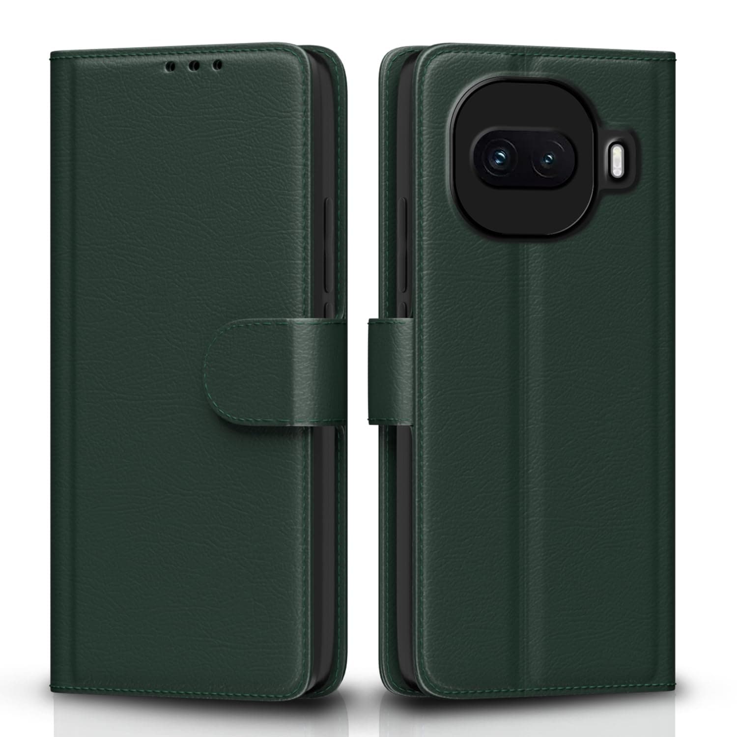 Pikkme Flip Cover for iQOO 15R 5G Leather Finish | Inside TPU with Card Pockets | Wallet Stand and Shock Proof | Complete Protection Flip Case (Green)