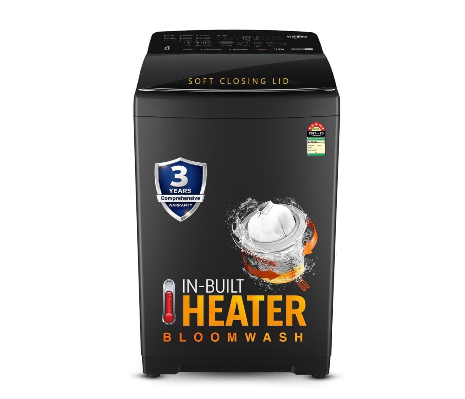 Whirlpool 9 Kg 5 Star MAGIC CLEAN BW PRO Heater Fully Automatic Top Load Washing Machine (MAGIC CLEAN PRO BW H 9 KG Mn GREY 10YMW with In-Built Heater, 2025)