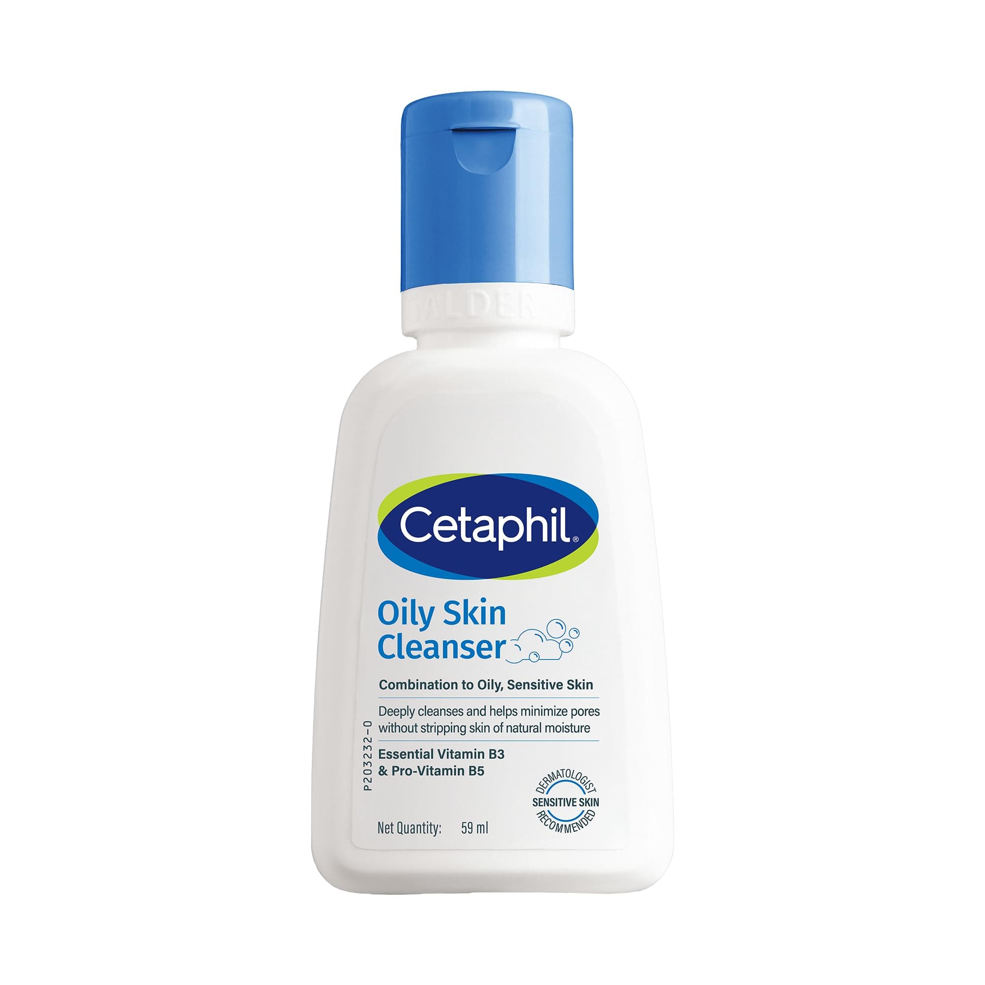 Cetaphil Oily Skin Cleanser Face Wash 59ml | Deep Cleansing for Oily, Acne Prone Skin | Gentle Foaming, Non-Irritating, pH Balanced | Dermatologist Recommended | For Your Sensitive Skin
