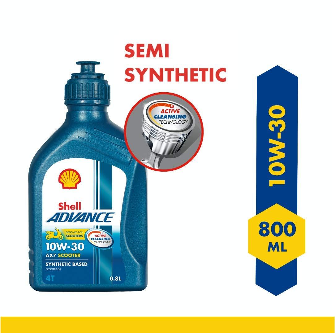 Shell Advance AX7 10W30 API SM JASO MB Synthetic Technology Scooter Engine Oil (800 ml) (Advance 4T AX7)