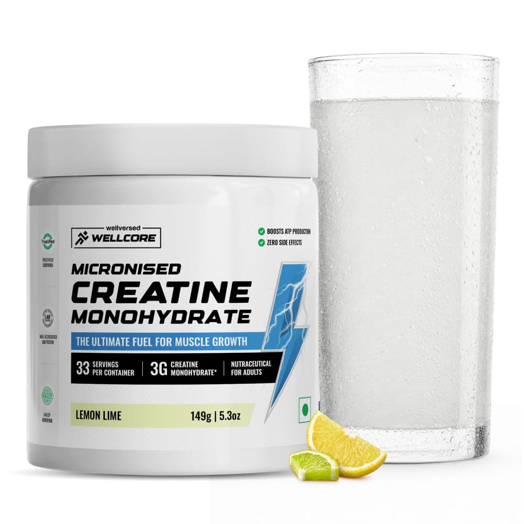 Wellcore Pure Micronised Creatine Powder (33 Servings, Lemon Lime)