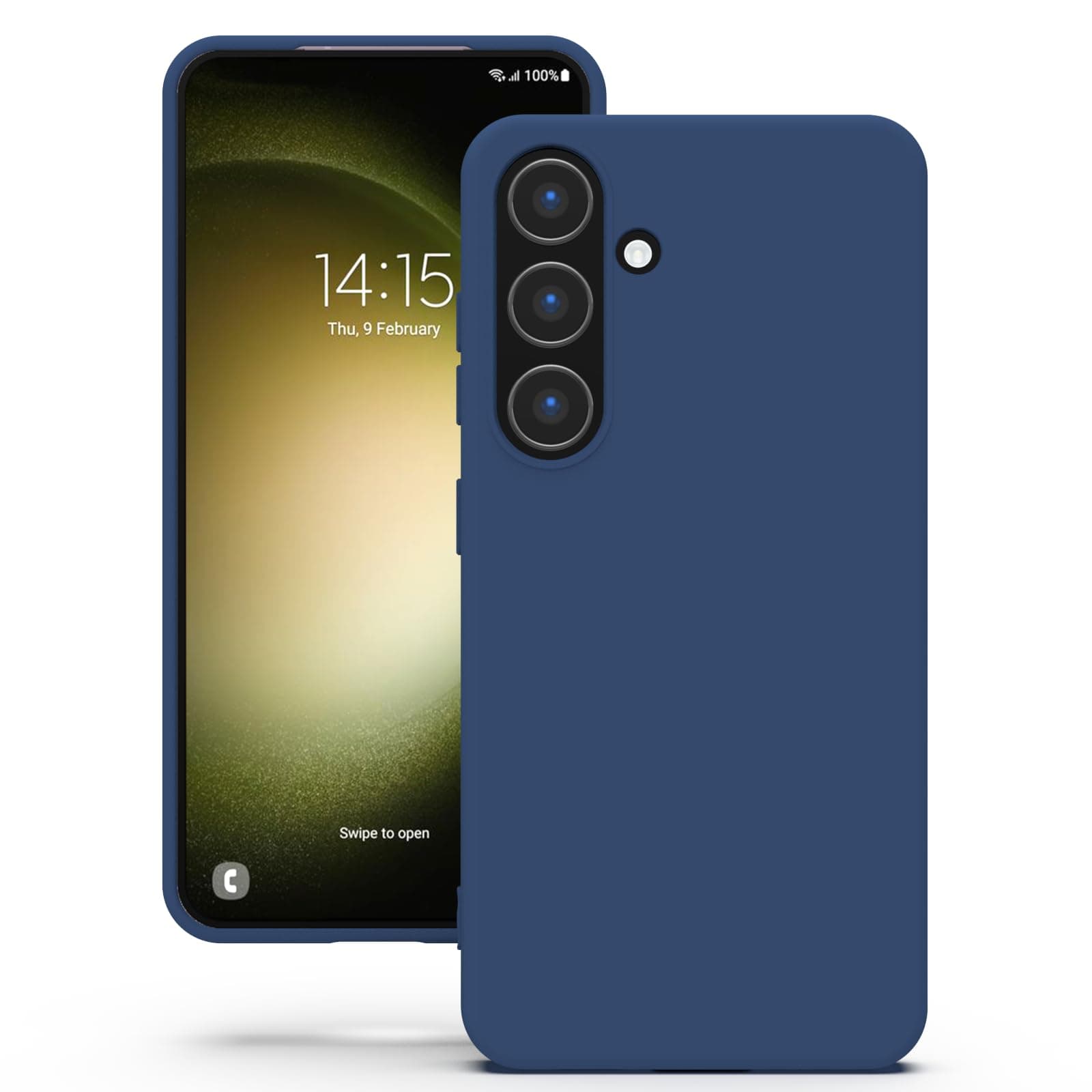 YATWIN Silicone Back Case for Samsung Galaxy S23 Plus, Soft-Touch Phone Back Cover for Samsung Galaxy S23 Plus - Dark Blue
