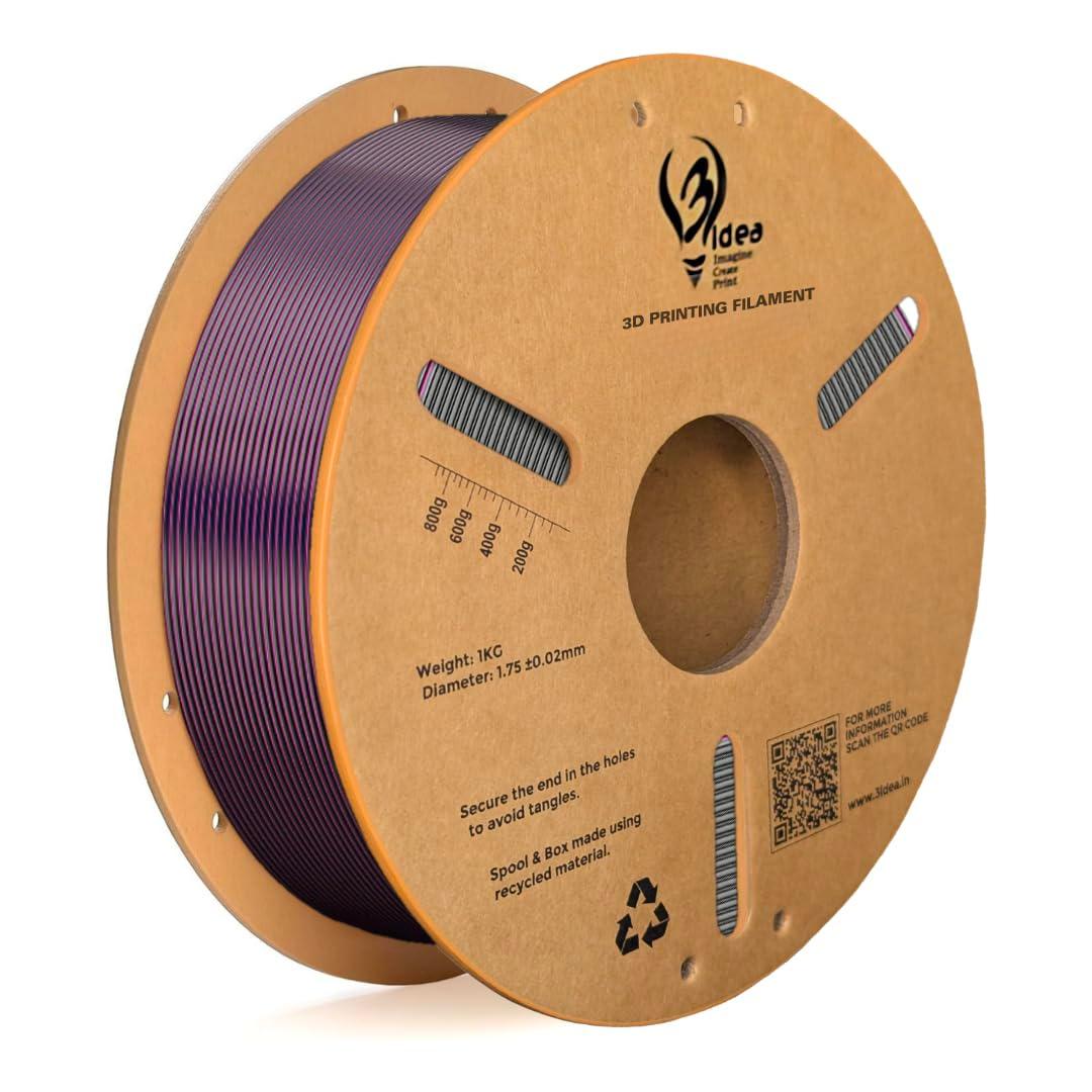 3Idea PLA Silk Premium 3D Printing Filament, Black-Red, 1.75mm, Net Weight-1kg