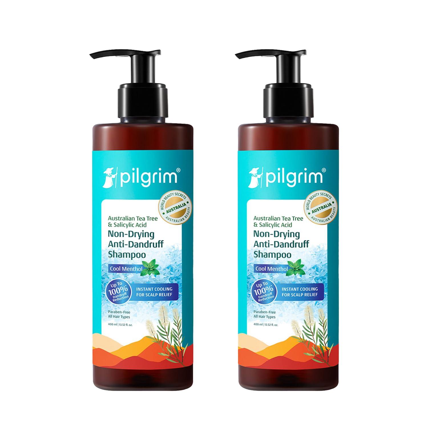 Pilgrim Tea Tree Anti-Dandruff Shampoo with Cool Menthol - 400ml (2 Pack)