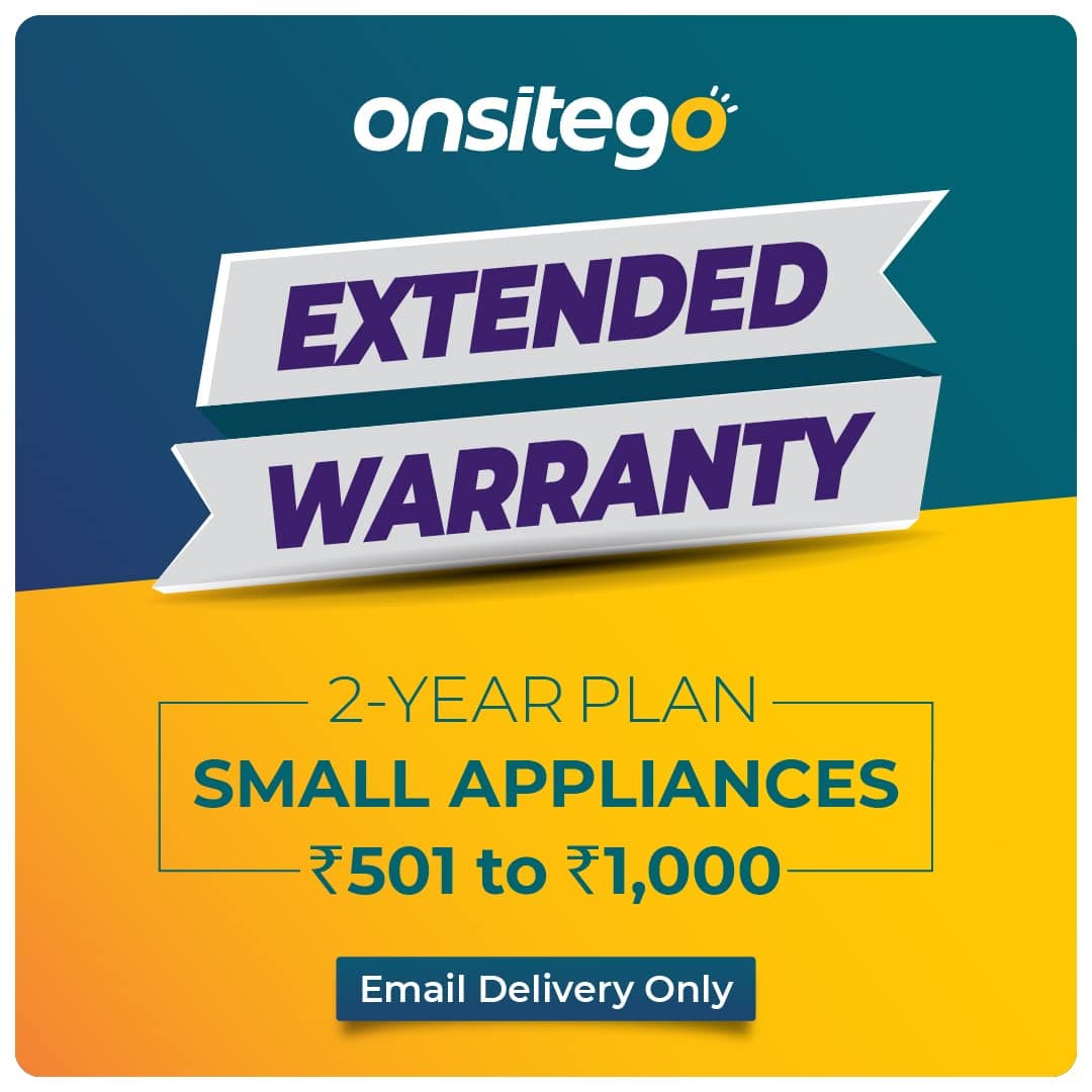 Onsitego 2 Year Extended Warranty for Small Appliances from Rs. 501-1000 (Email Delivery - No Physical Kit)