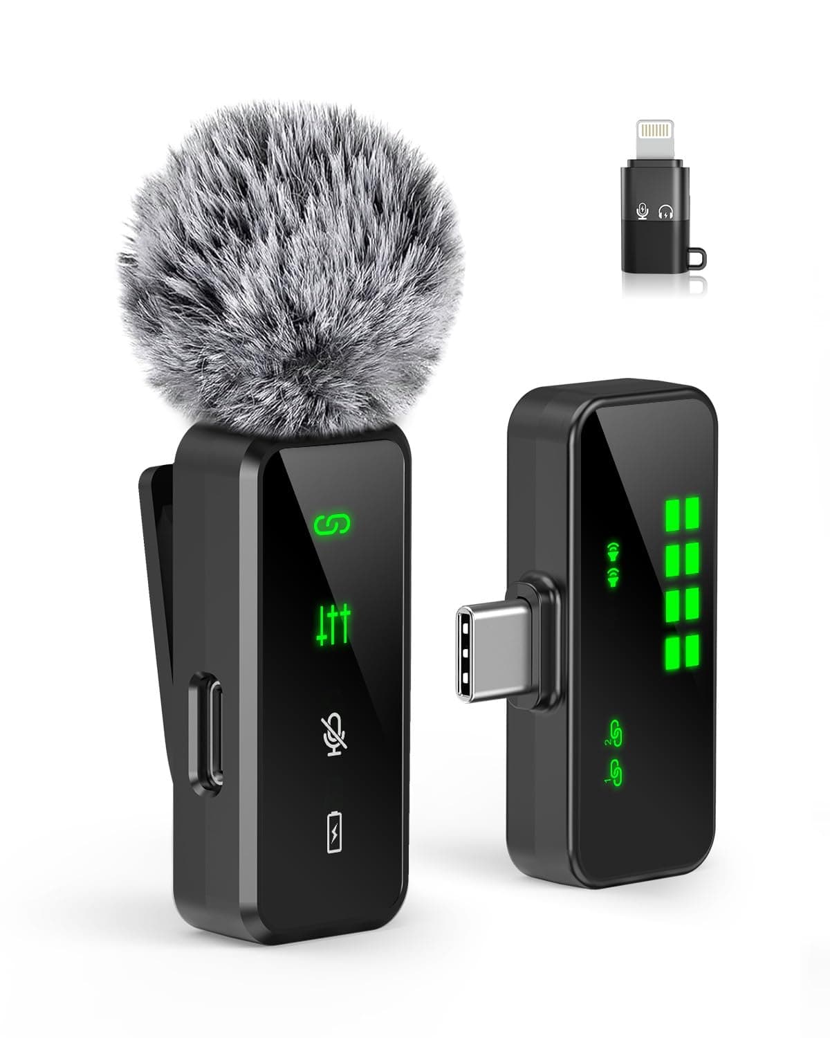 GRENARO Mic for YouTube Wireless, 3-Level Adjustable Noise Cancellation Wireless Microphone,Professional Wireless Mike for Recording, Ideal for Video Recording and Content Creators