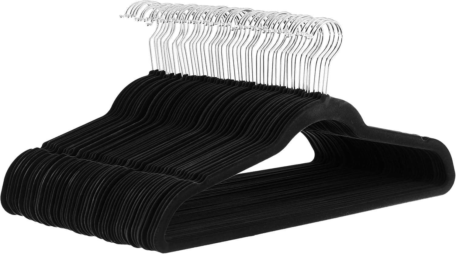 Amazon Basics Velvet Suit Hangers - Black (Set of 30)
