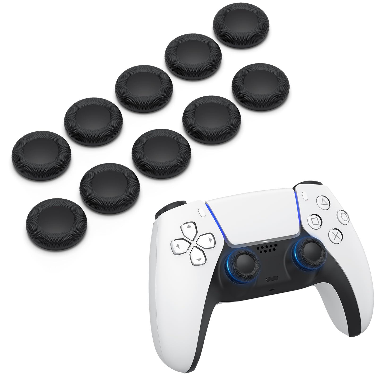 Tobfit Replacement Joystick Grips for PS4/PS5 – 10 Non-Slip Thumb Grips with Enhanced Grip, Anti-Fingerprint & Anti-Sweat – Compatible with PS4, PS5 & PS5 Edge Controllers