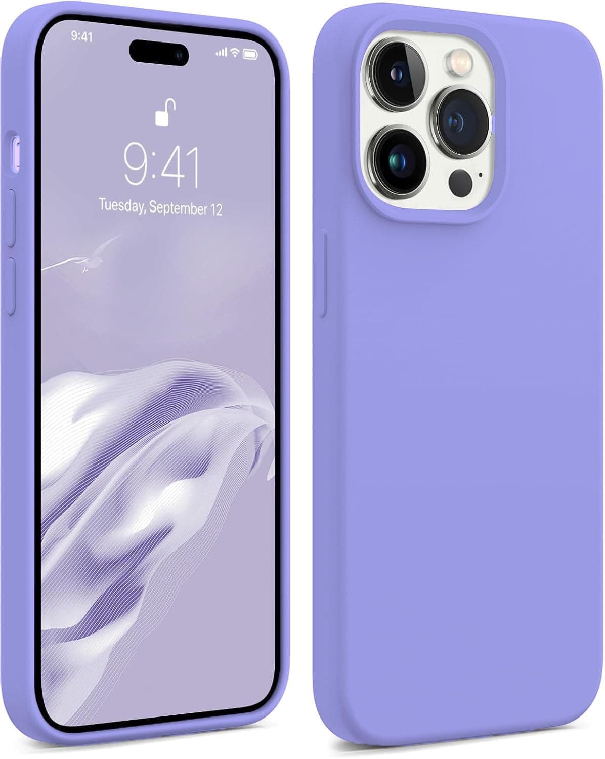 DIZORO® Silicone Back Case for iPhone 14 Pro Max, Soft-Touch Phone Microfiber Silicone Back Cover for iPhone 14 Pro Max- Purple