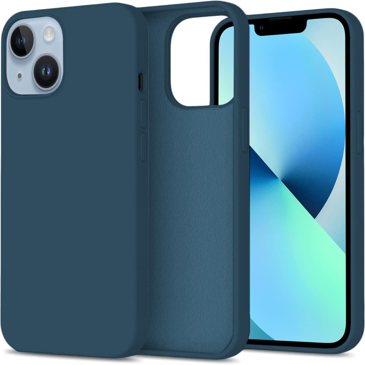 DIZORO® Compatible with iPhone 13 Case/iPhone 14 Liquid Silicone Case, Full Body Protective Cover, Shockproof, Slim Phone Case, Anti-Scratch Soft Microfiber Lining,(6.1 inch - Cosmos)