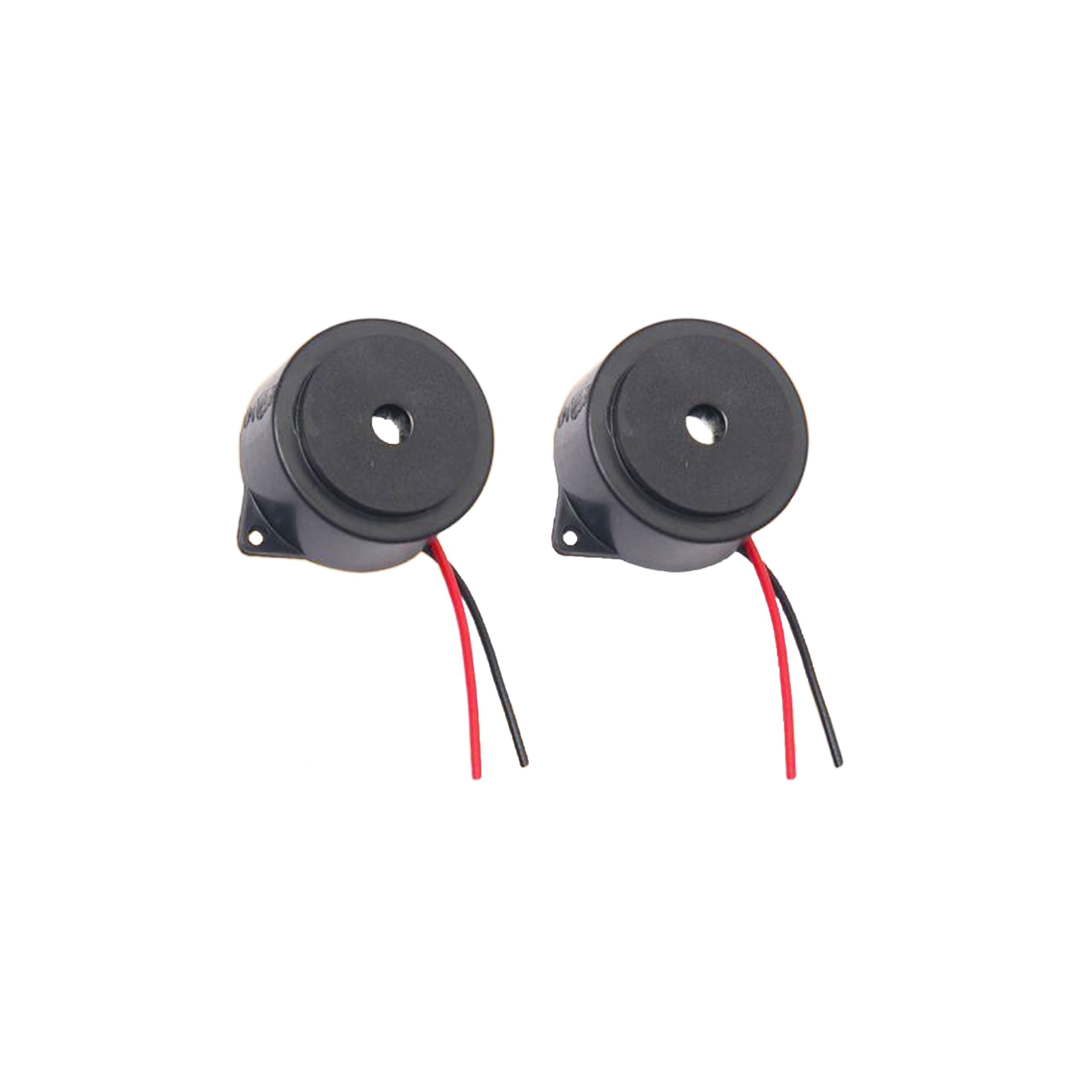 Electronic Spices DC Big Buzzer with Small Enclosed Piezo Electronic Buzzer Alarm 95DB with Wires (Pack of 2pcs)