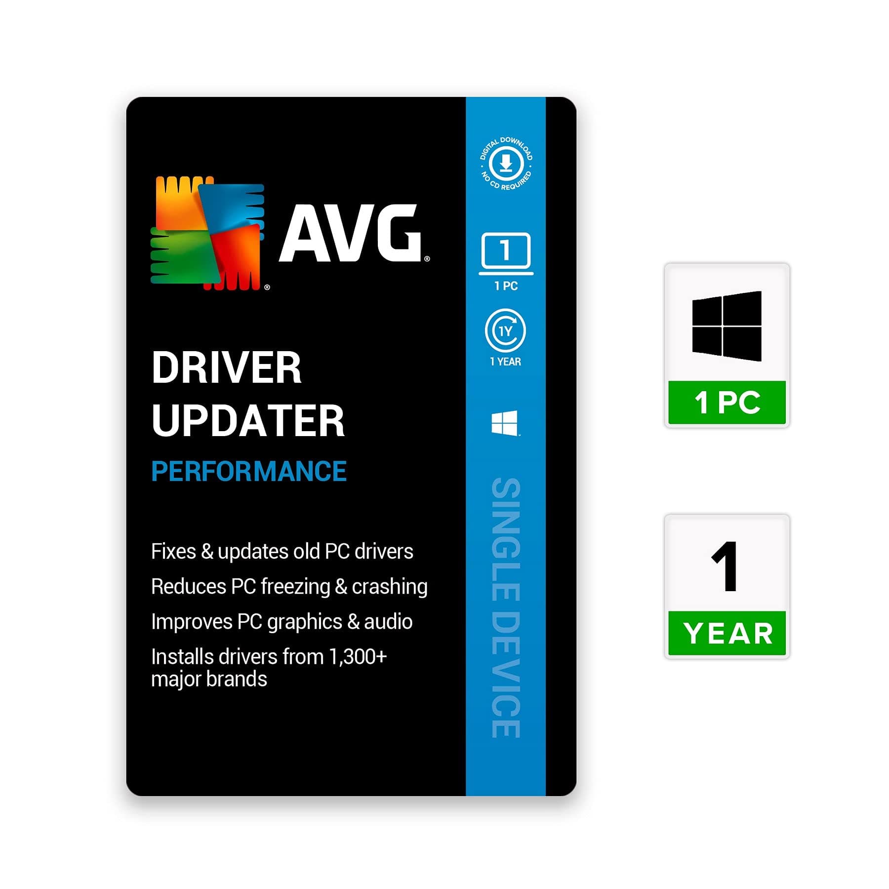AVG Driver Updater | 1 Device 1 Year | Windows PC | Automatically updates your device's drivers | Email Delivery in 2 Hours.