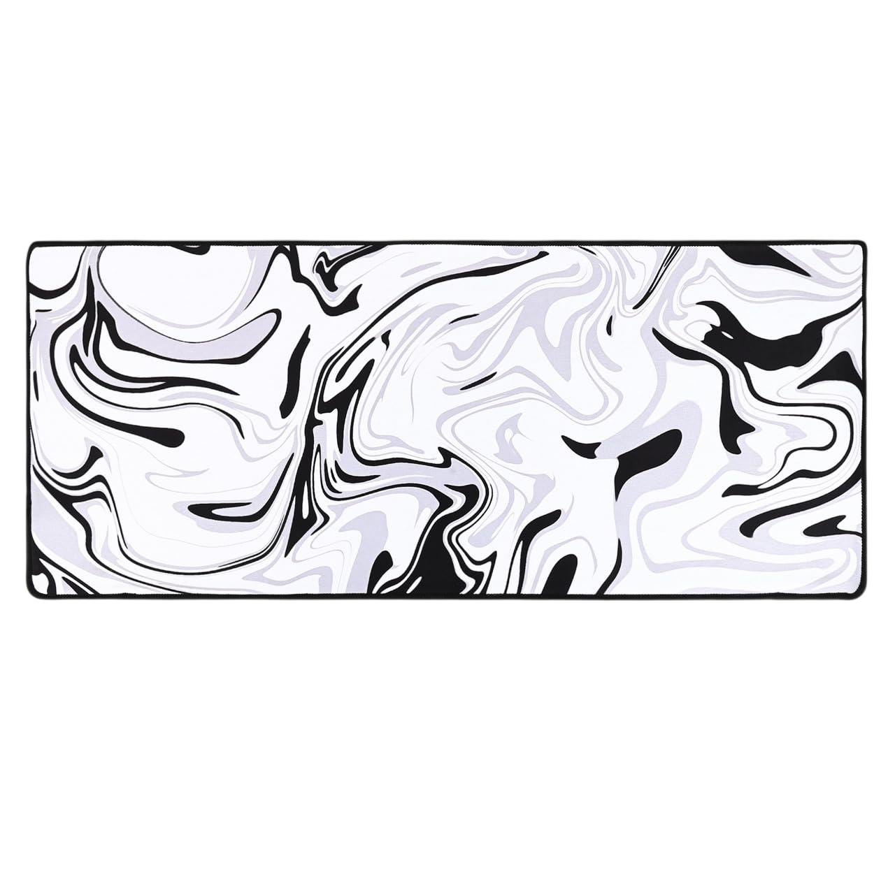 SPIN CART Large Gaming Mouse pad, Long XXL Extended Desk Table Mat Mousepad for Laptop PC Computer (Abstract White)