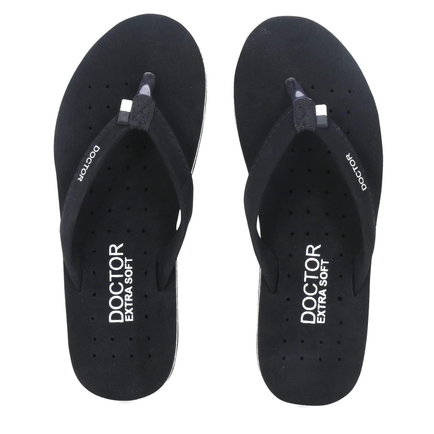 DOCTOR EXTRA SOFT House Slipper for Women's Care Dr Orthopaedic Super Comfort Fitting Flat Cushion Chappal Flip-Flop for Ladies and Girl’s OR-D-19-BLACK-3 UK