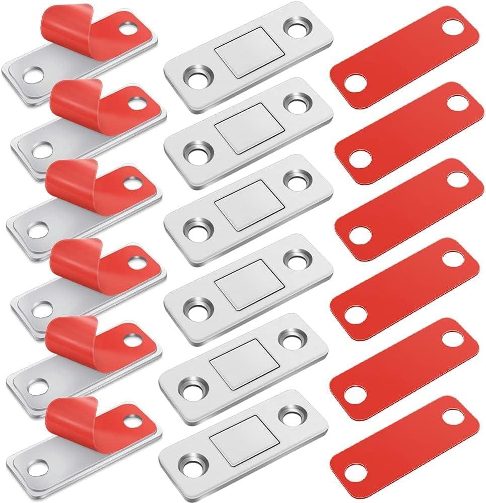 Boniry Cabinet Door Magnets Self Adhesive | Cabinet Magnetic Catch with Strong Adhesive & Screws, Door Magnets to Hold Door Furniture Safety Latches for Kitchen Cupboard Closet & Sliding Door (8)