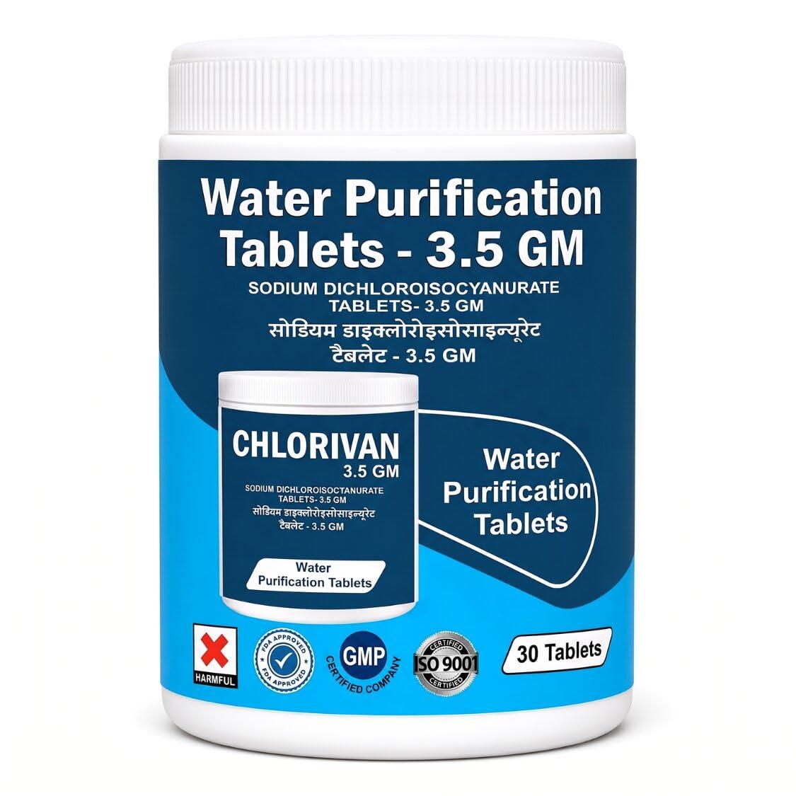Optish Chlorine Tablets for Water Tank | Safe Chlorine Water Purification Tablet | Tank Cleaner for Home & Office | Water Tank Cleaning Tablets 1 Tablet for 1000 L (Pack of 30)