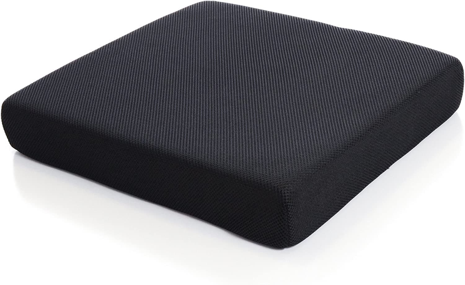 9villa Orthopedic Memory Foam Seat Cushion Perfect For Office Chair And Wheelchair Seat Pads For Office, Car, Home, Floor Helps in Back Pain Relief With Mesh Cover (18"x18"x3" Inch),Black