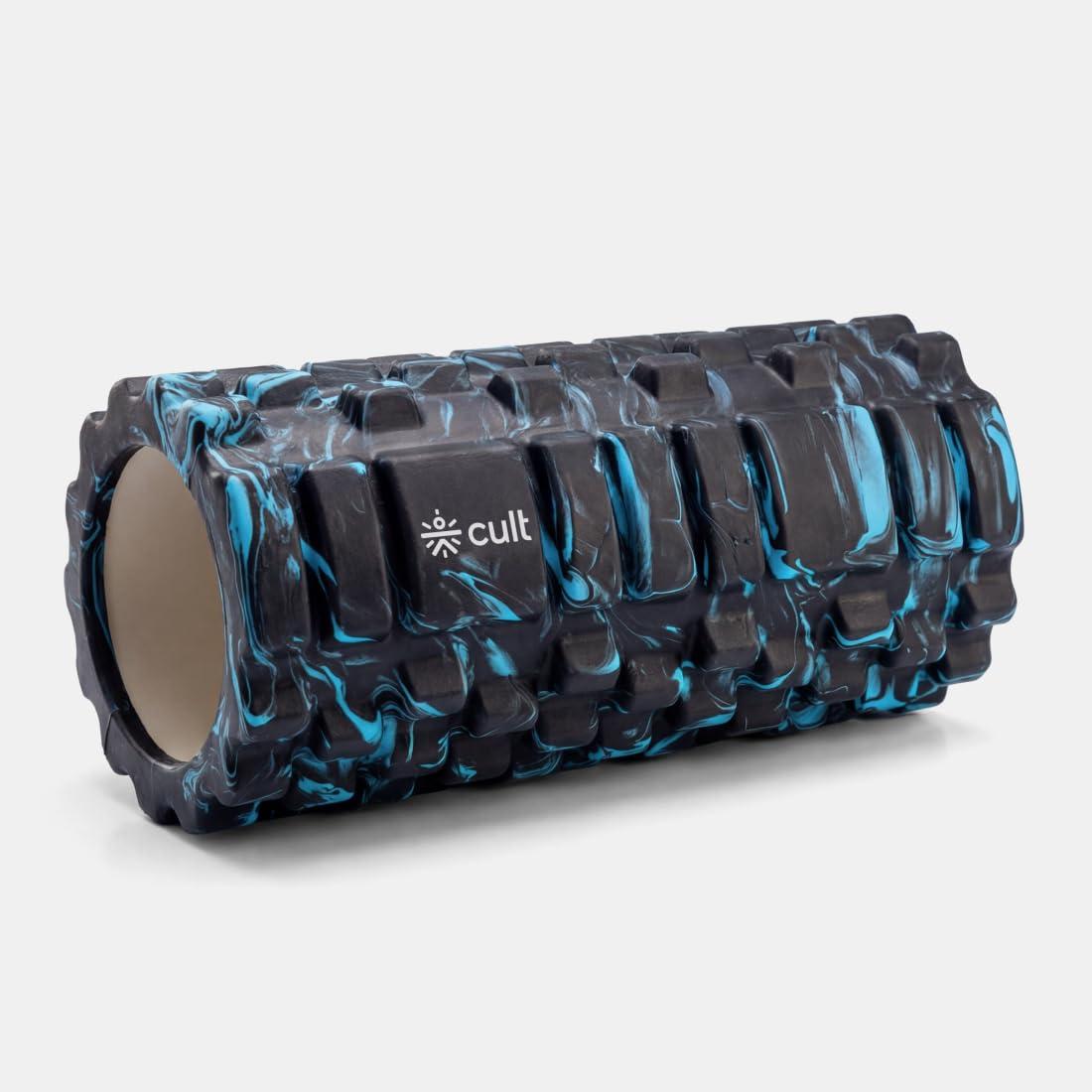 CULT Foam Roller for Back Pain & Deep Tissue Massage | High Density Body Massage Roller & Yoga Roller | 33cm Muscle Massager Equipment for Muscle Recovery & Stretching (Marble Blue)