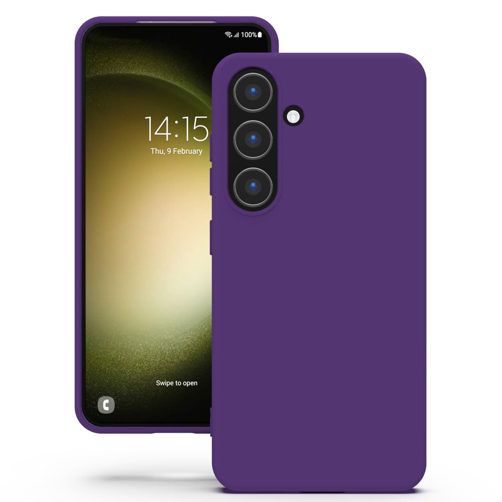 YATWIN Silicone Back Case for Samsung Galaxy S23 Plus, Soft-Touch Phone Back Cover for Samsung Galaxy S23 Plus - Purple