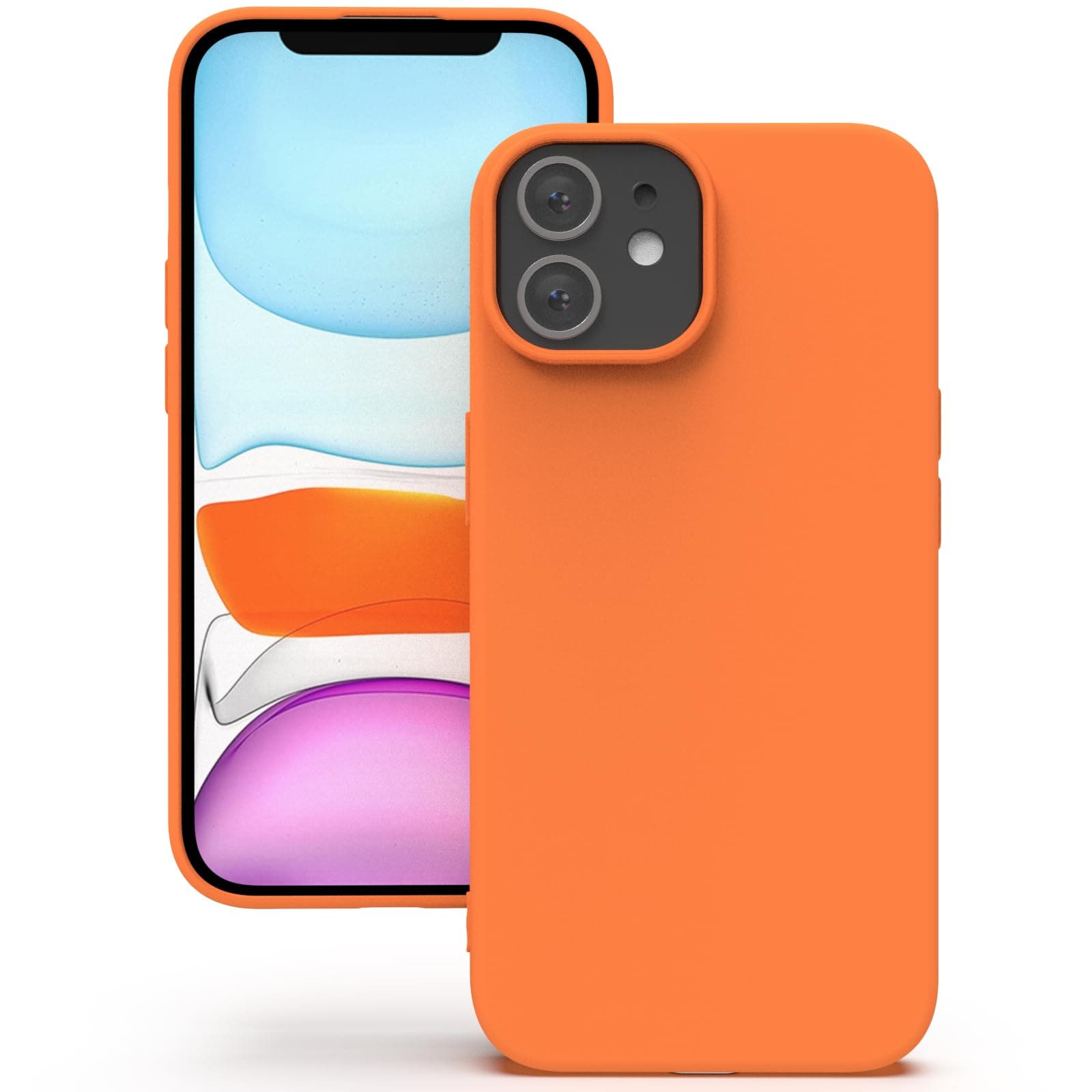 YATWIN Silicone Back Case for iPhone 11, Soft-Touch Phone Back Cover for Apple iPhone 11 - Orange